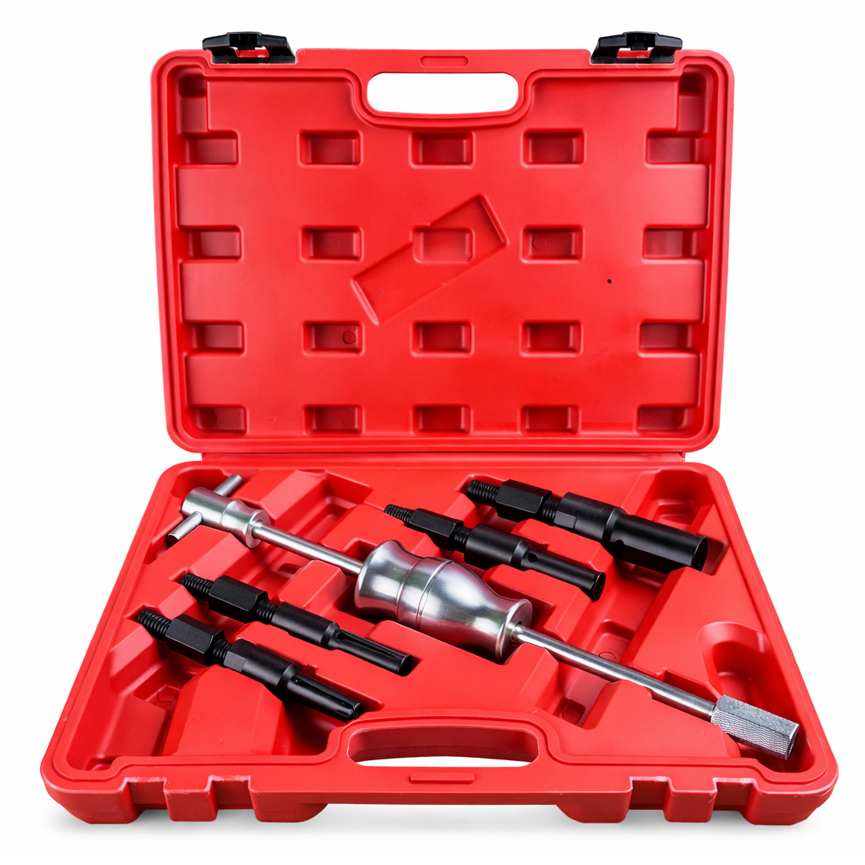 Set di estrattori per cuscinetti interni con martello a massa battente, 5 pezzi, con martello di scorrimento foro cieco estrattori cuscinetti, 10–32 mm Gebo Tools