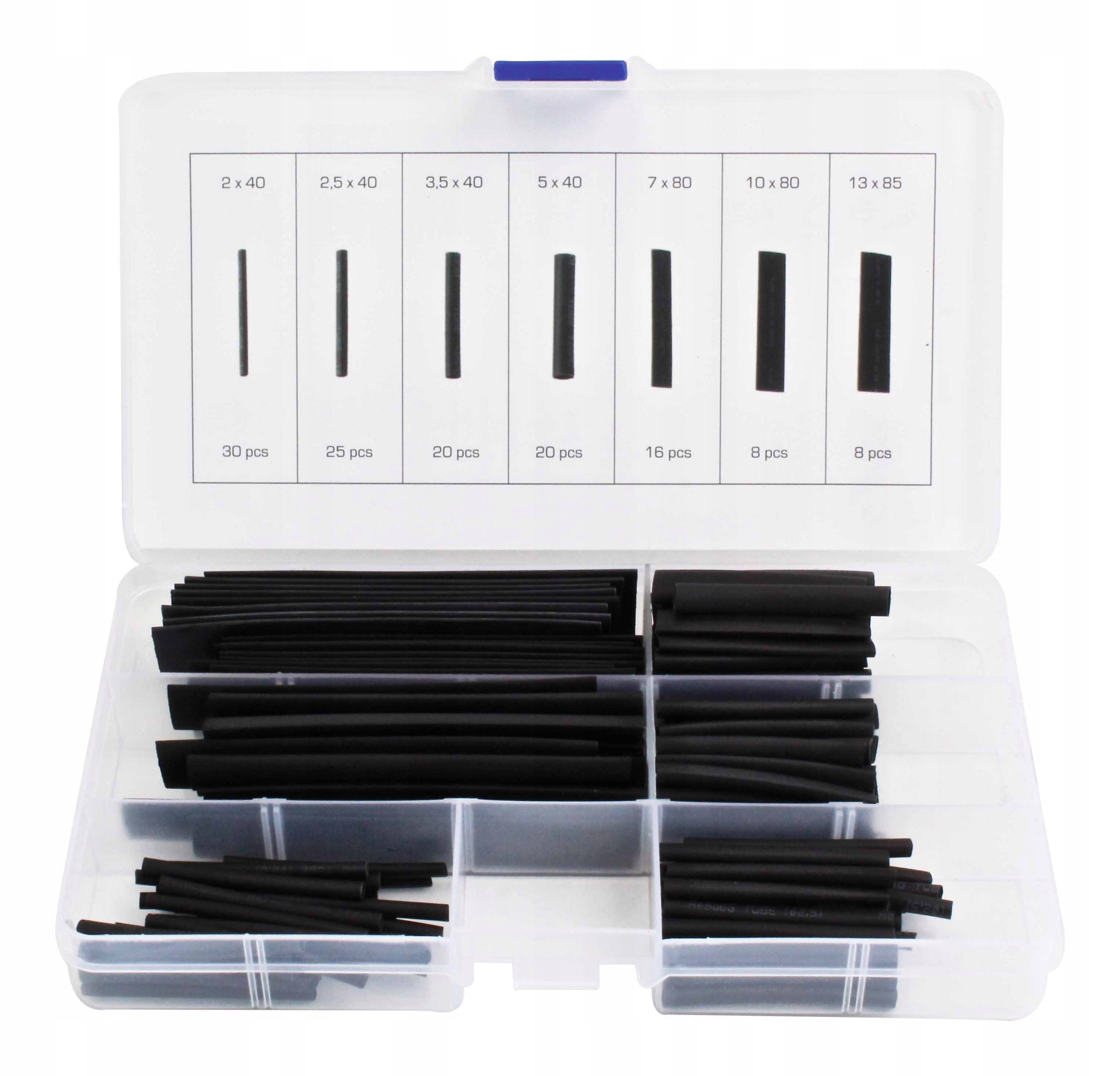 Set di guaina termorestringente, tubi termoretraibili, colore nero, per cavi di isolamento, kit di tubi termorestringenti, assortimento per avvolgimento di cavi isolanti elettrici, TC527 127 pezzi