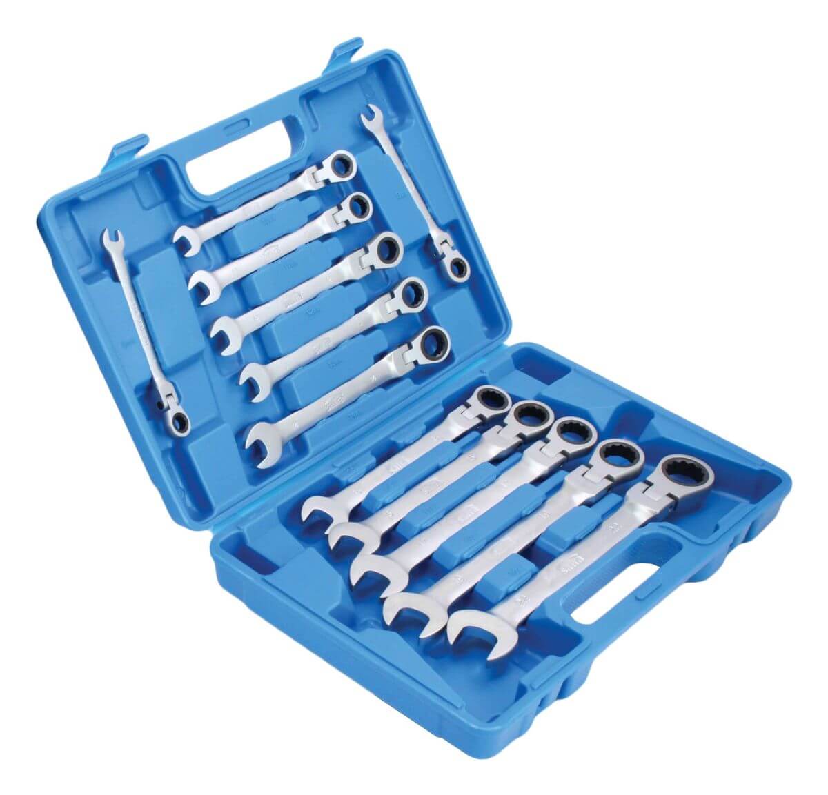 Set da 12 pezzi set di chiavi a cricchetto snodate 8 – 22 mm, chiavi combinate a cricchetto con snodo/snodabili