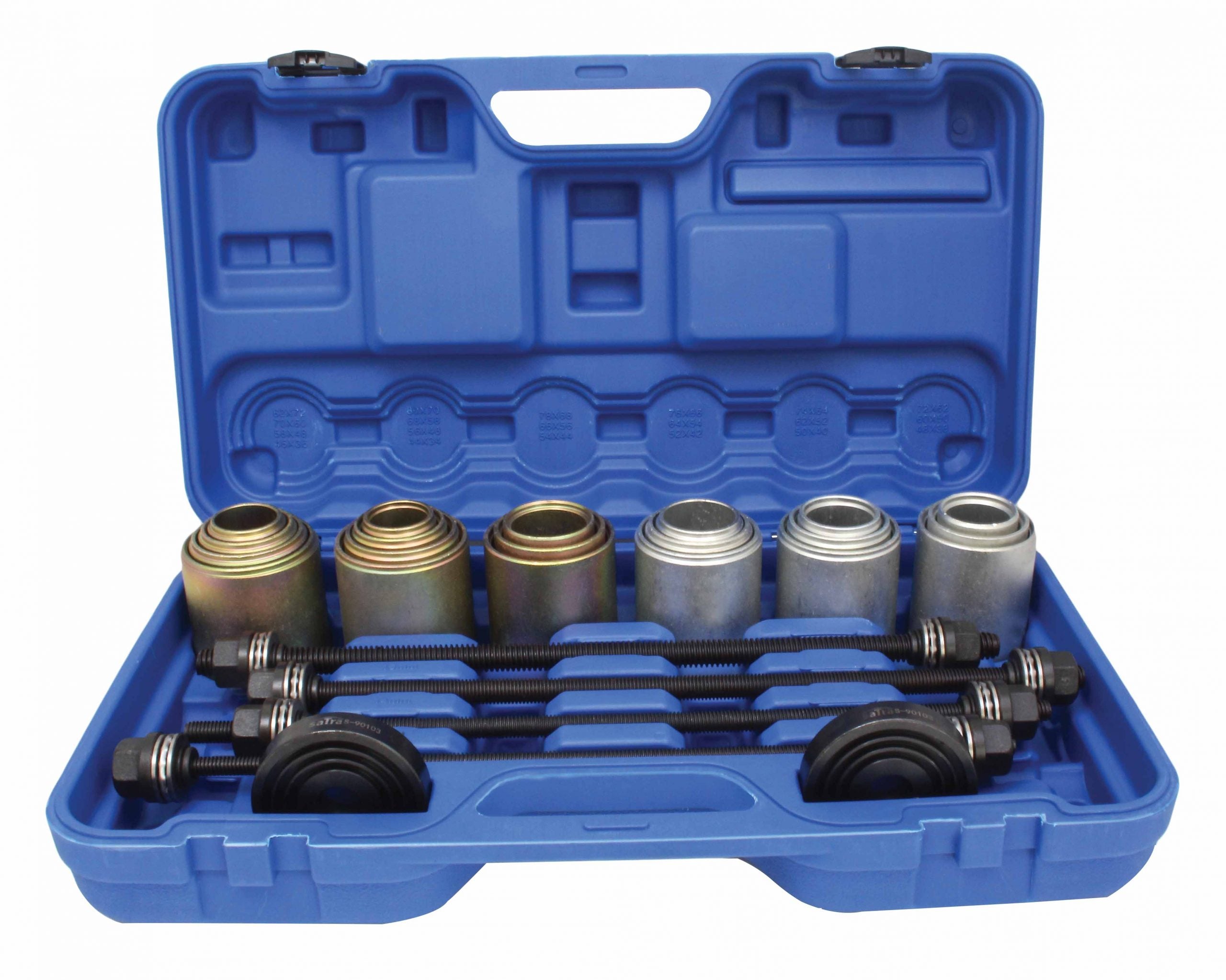 26 pezzi set estrattore per silent block e boccole con 20 manicotti di pressatura e 4 mandrini e dadi kit per rimozione di boccole con cuscinetti di tenuta per auto camion