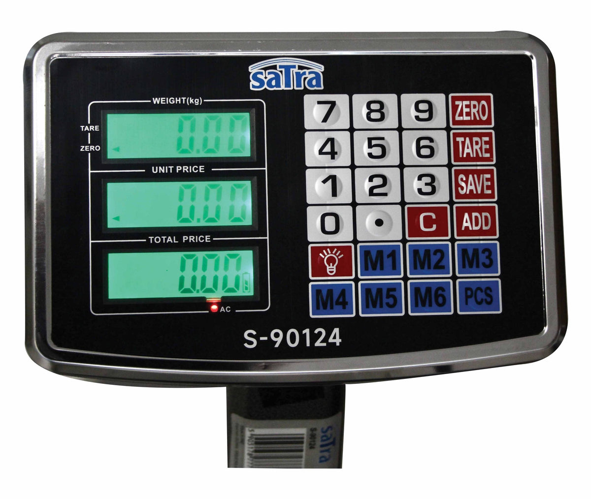 Bilancia digitale professionale 150 kg,pieghevole, elettronica a piattaforma con display LCD e tastiera, ampia pedana, per magazzino, deposito, negozio e pacchi 40x30cm Satra