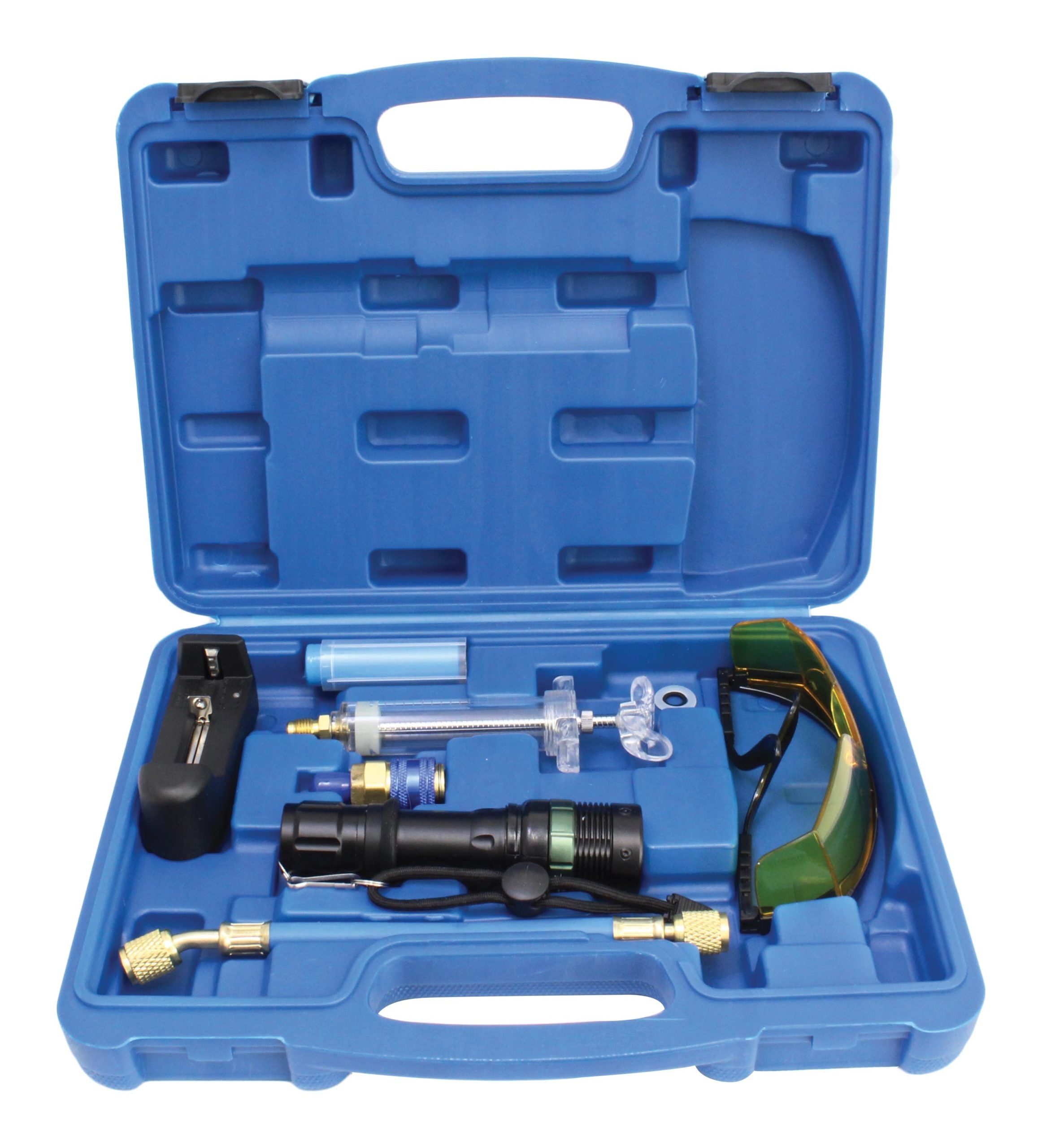 Set di torcia UV per rilevamento perdite con accessori, per condizionatori, kit rilevatore di perdite AC accurato per aria, per auto, condizionatore d'aria, torcia elettrica, occhiali protettivi fluorescenti, Satra