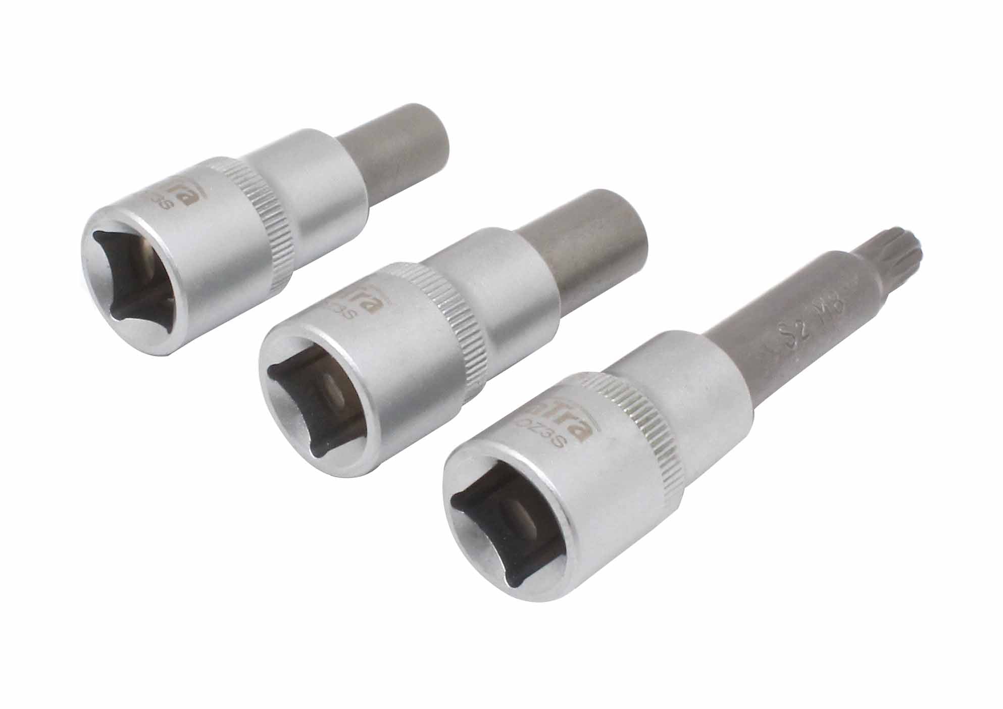 Set chiavi a bussola 3pcs professionali in acciaio Cr-V, esagonali 1/2", ideali per riparazioni auto e moto, robuste e di precisione