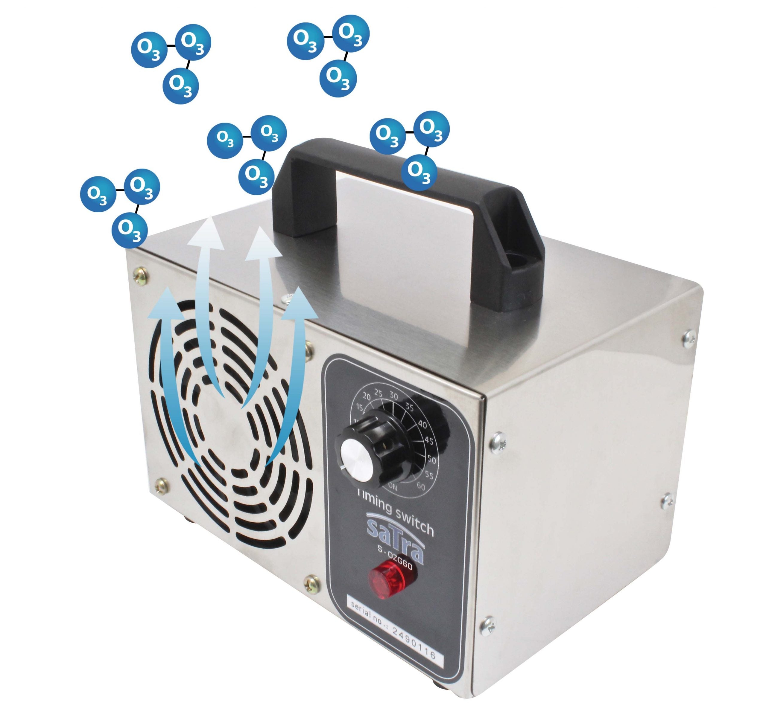 6000 mg/h generatore di ozono portatile, industriale ozonizzatore purificatore d'aria ozono con timer, macchina ozono odor remover, purificatore d'aria per auto, abitazioni, uffici, garage, fumo e animali domestici, Satra