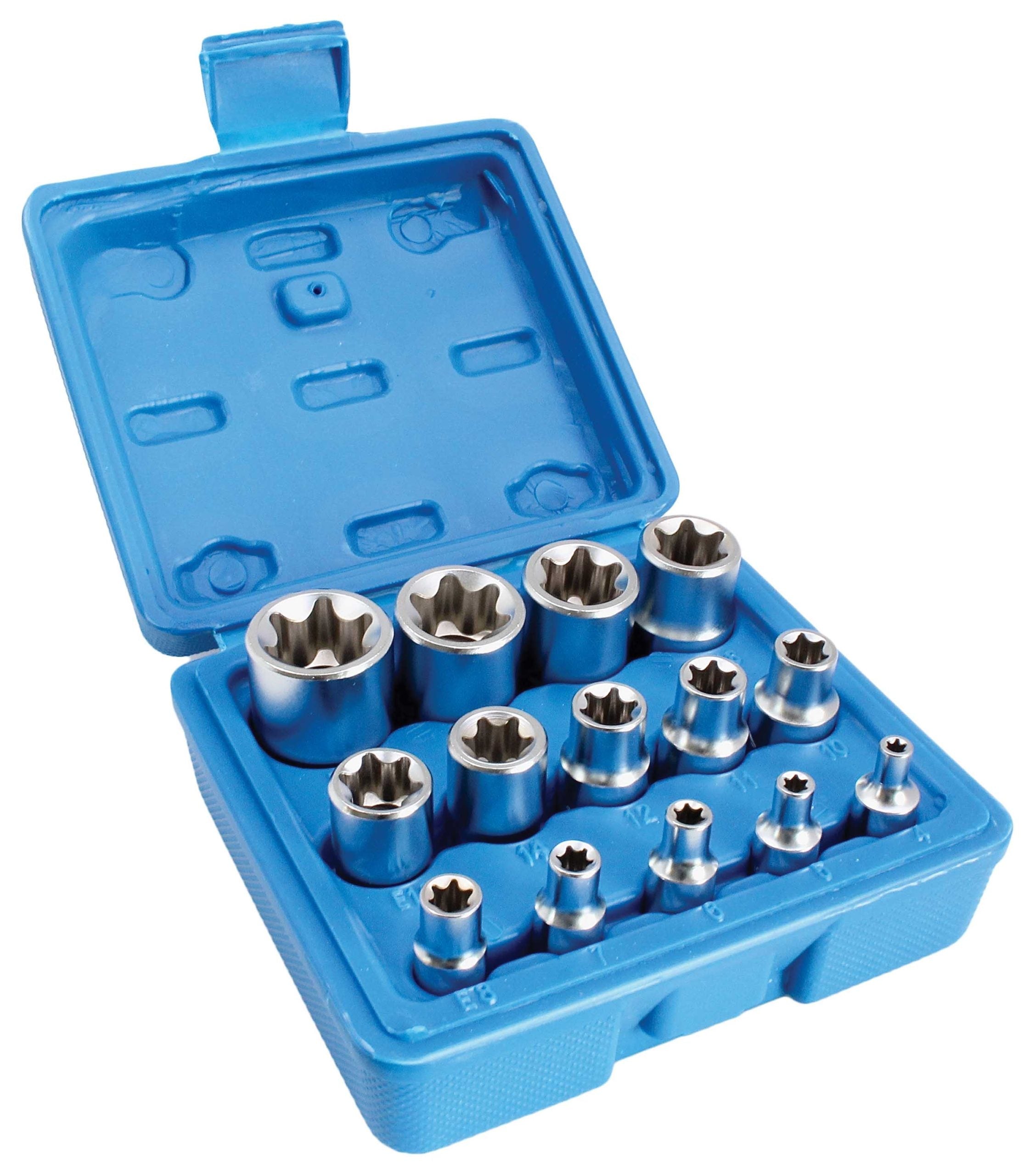 Set chiavi a bussola Torx da E4-E24 14pz 1/2" 1/4" 3/8", set di bussole E-Trx