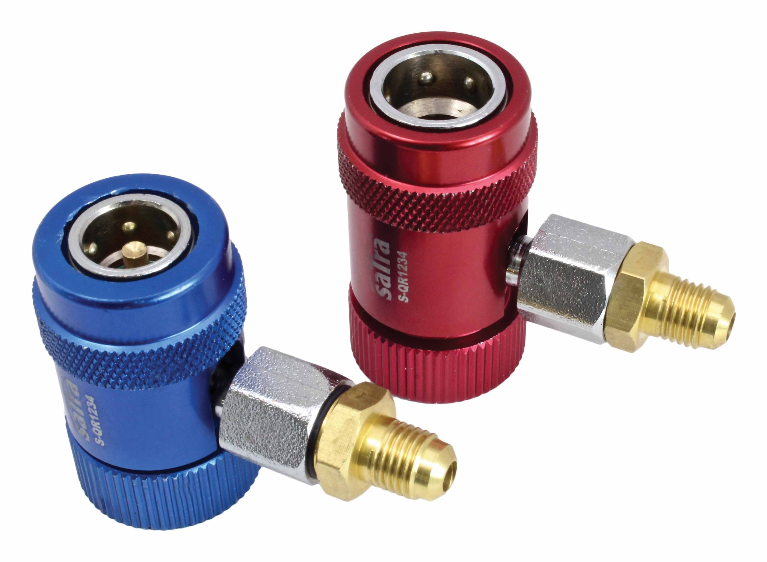 Attacco rapido 90° alta pressione con rubinetto gas, attacco rapido AC R1234YF regolabile raccordi di ricarica CA collegare l'adattatore, kit di conversione aria condizionata per auto HVAC 1/4 " SAE alta e bassa pressione