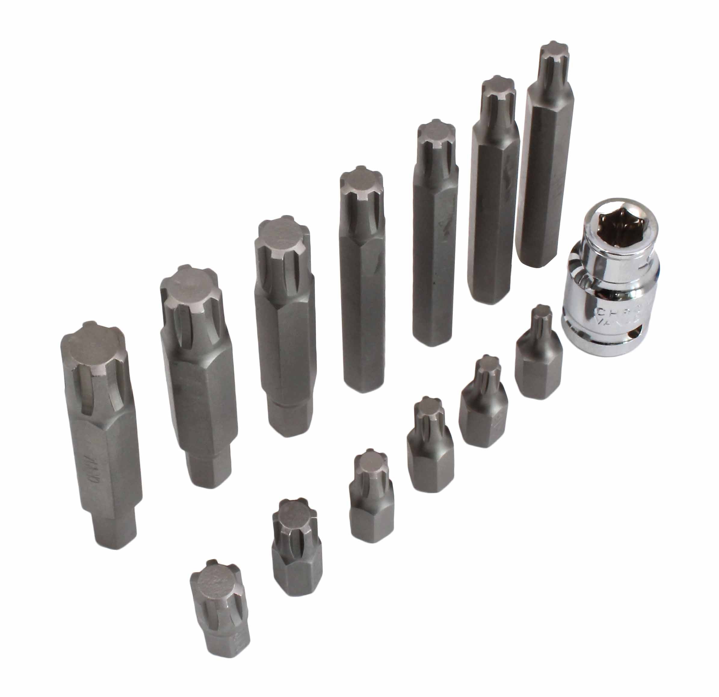 Set di punte ribe (30, 75 mm) set di chiavi a bussola 14 pezzi (m5 m6 m7 m8 m9 m10 m12 m13 m14) + accoppiatore 1/2" pollici - corredi di punte a bussola