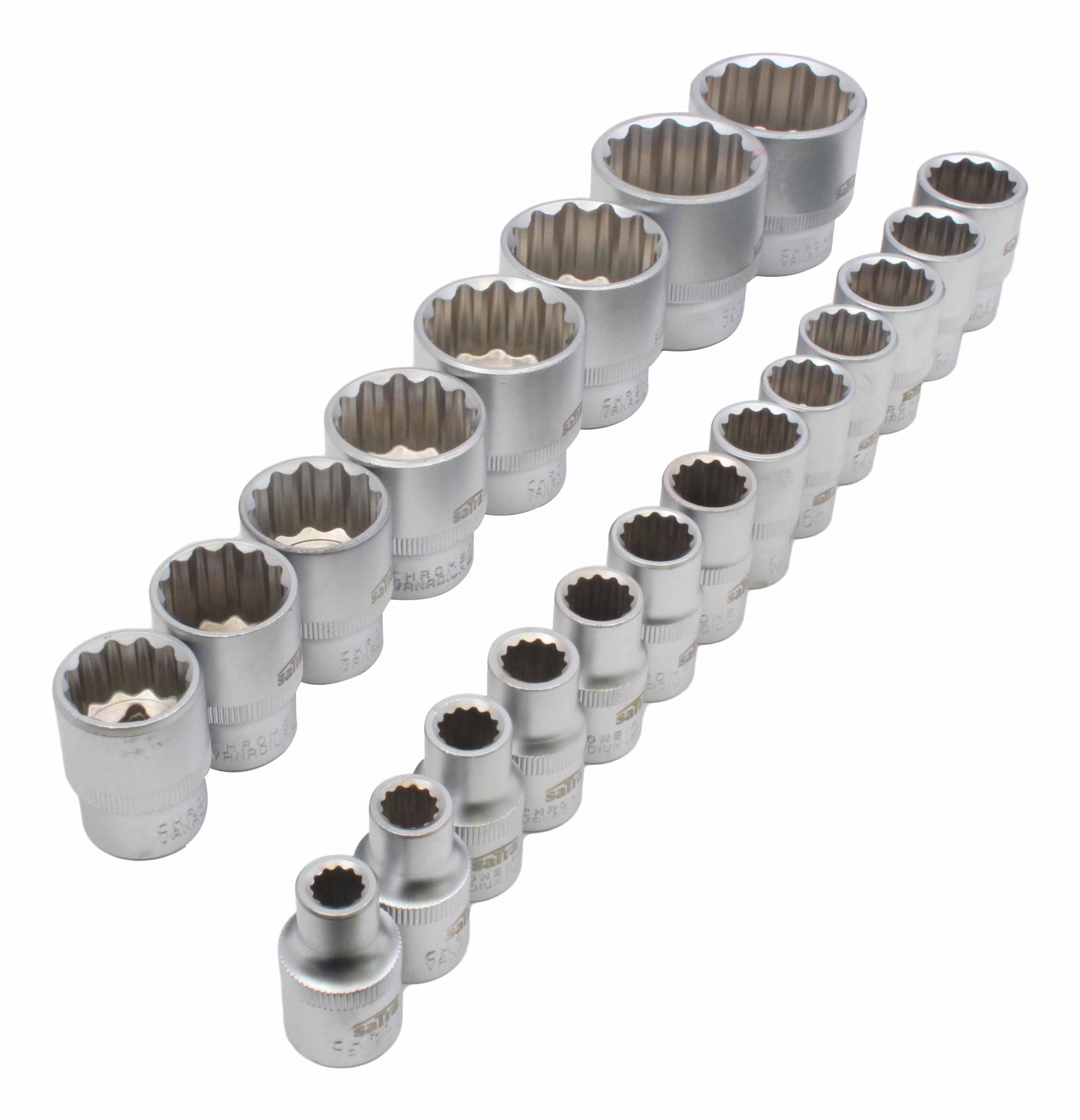 Set di bussole a 12 punte poligonali - chiavi a bussola professionali, 21 pezzi, 8-36 mm