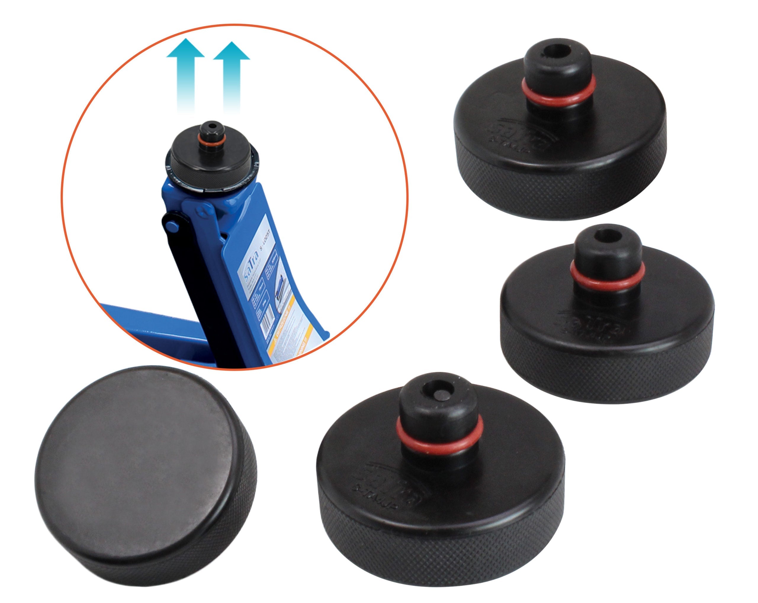Set di tampone in gomma per cric compatibili con Tesla model 3 / S/X/Y, 4 tampone sollevamento con scatola di immagazzinaggio, accessori per veicoli Tesla, 78 mm
