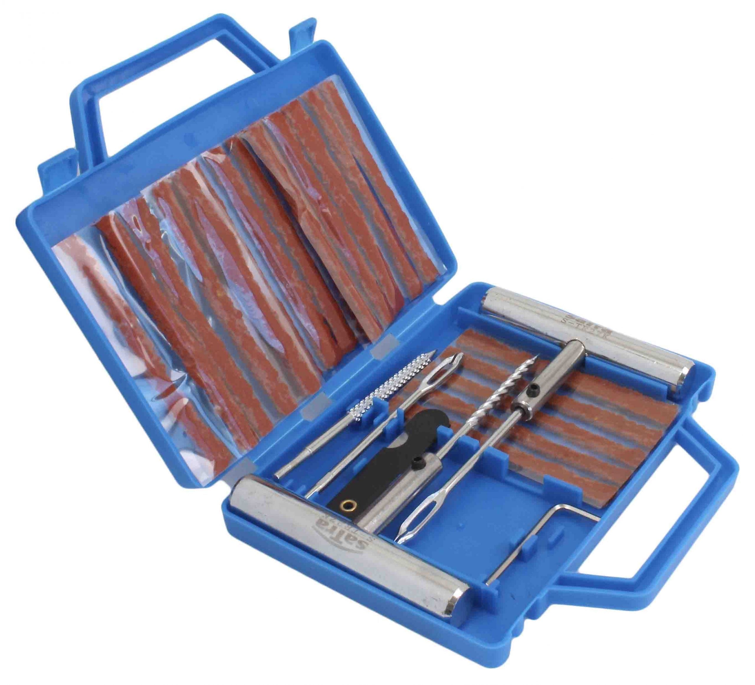 Kit riparazione pneumatici auto - kit foratura moto tubeless - emergenza per ripara gomme auto - kit riparazione gomme, strisce di riparazione, 27 pezzi