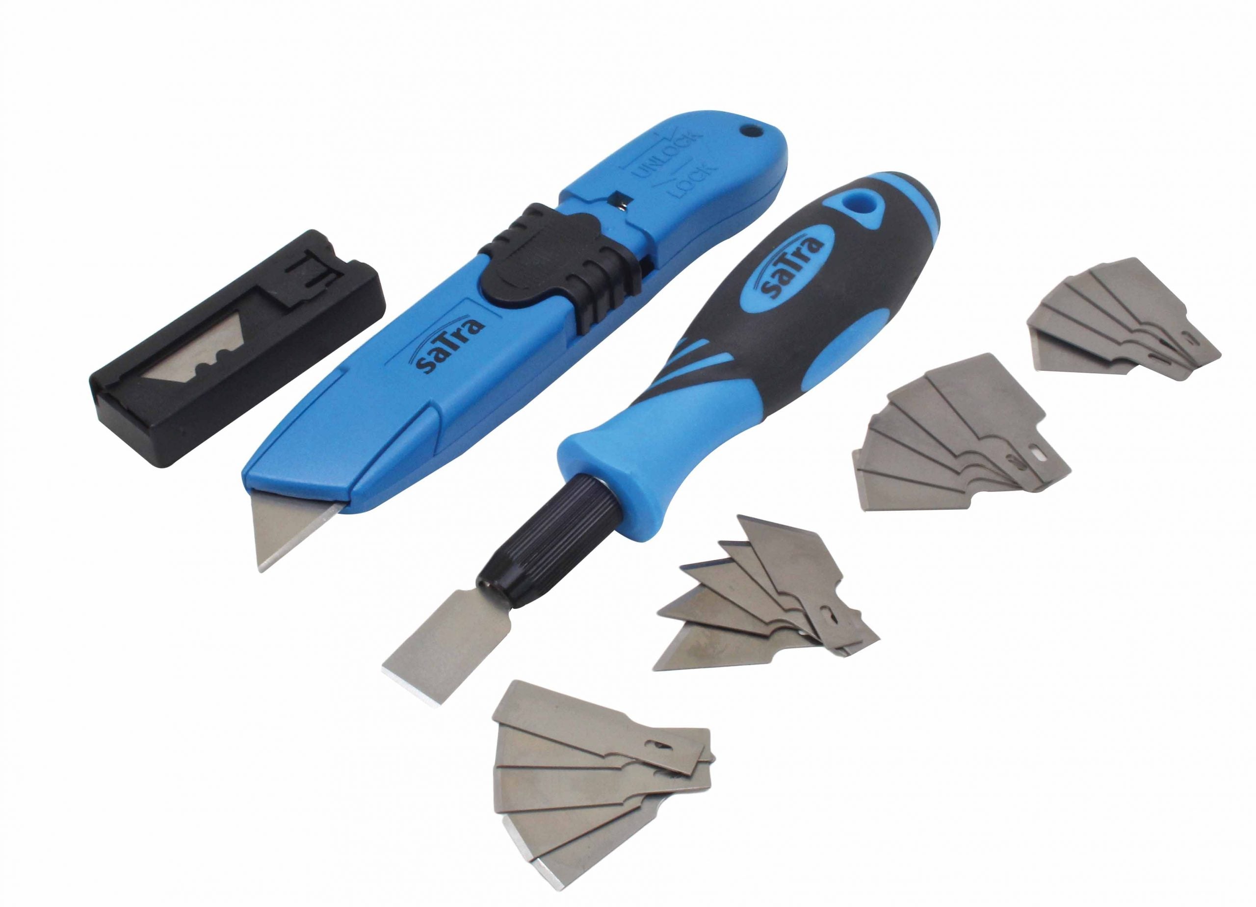 Set raschietto + taglierina, 30 pz., con lame, Satra