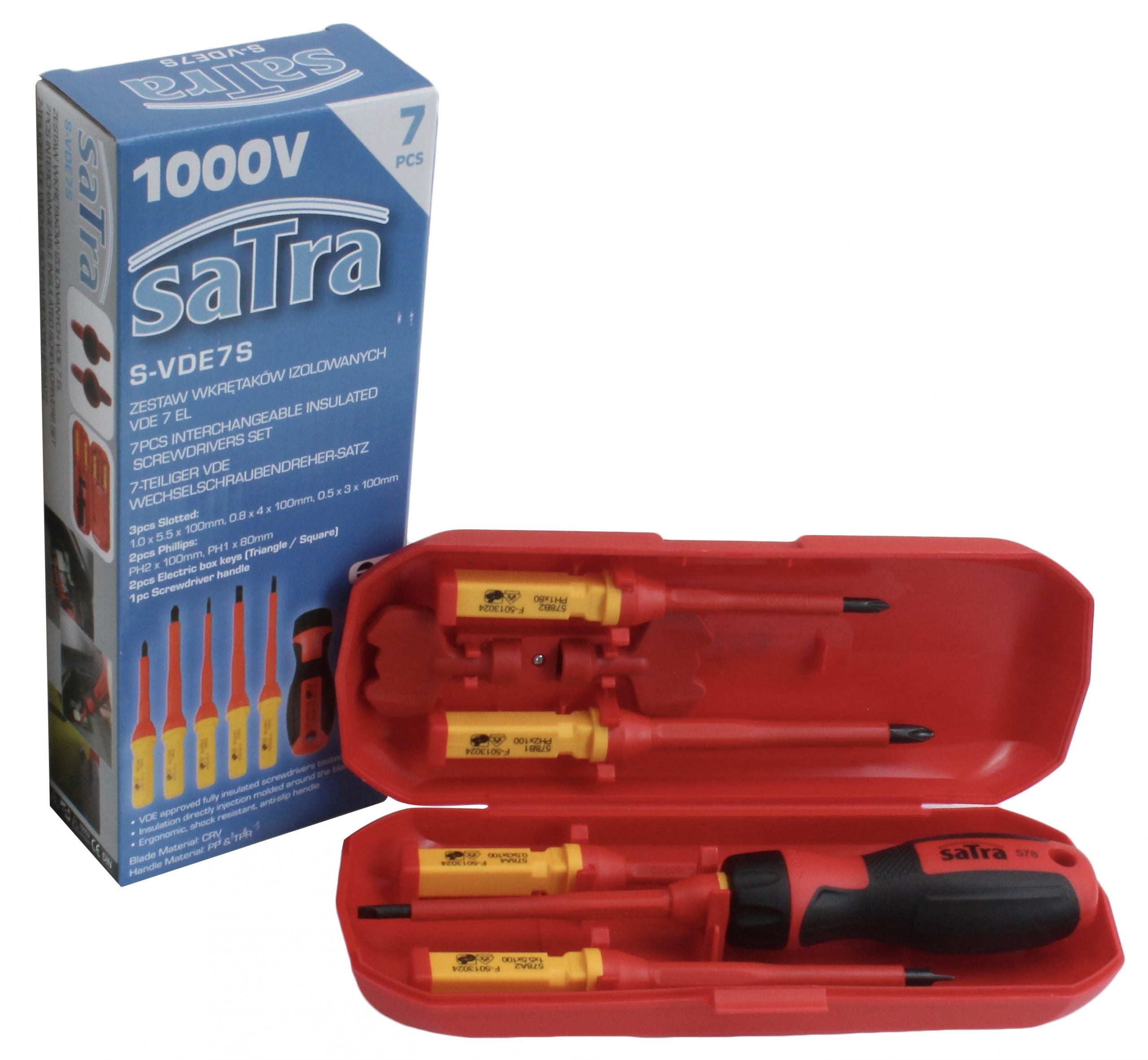 Set cacciaviti da 7 pezzi certificati VDE con voltmetro, punte a taglio e PH, con tester di tensione, magnetico, rilevatore di elettricità, cacciavite elettrico a induzione, Geko