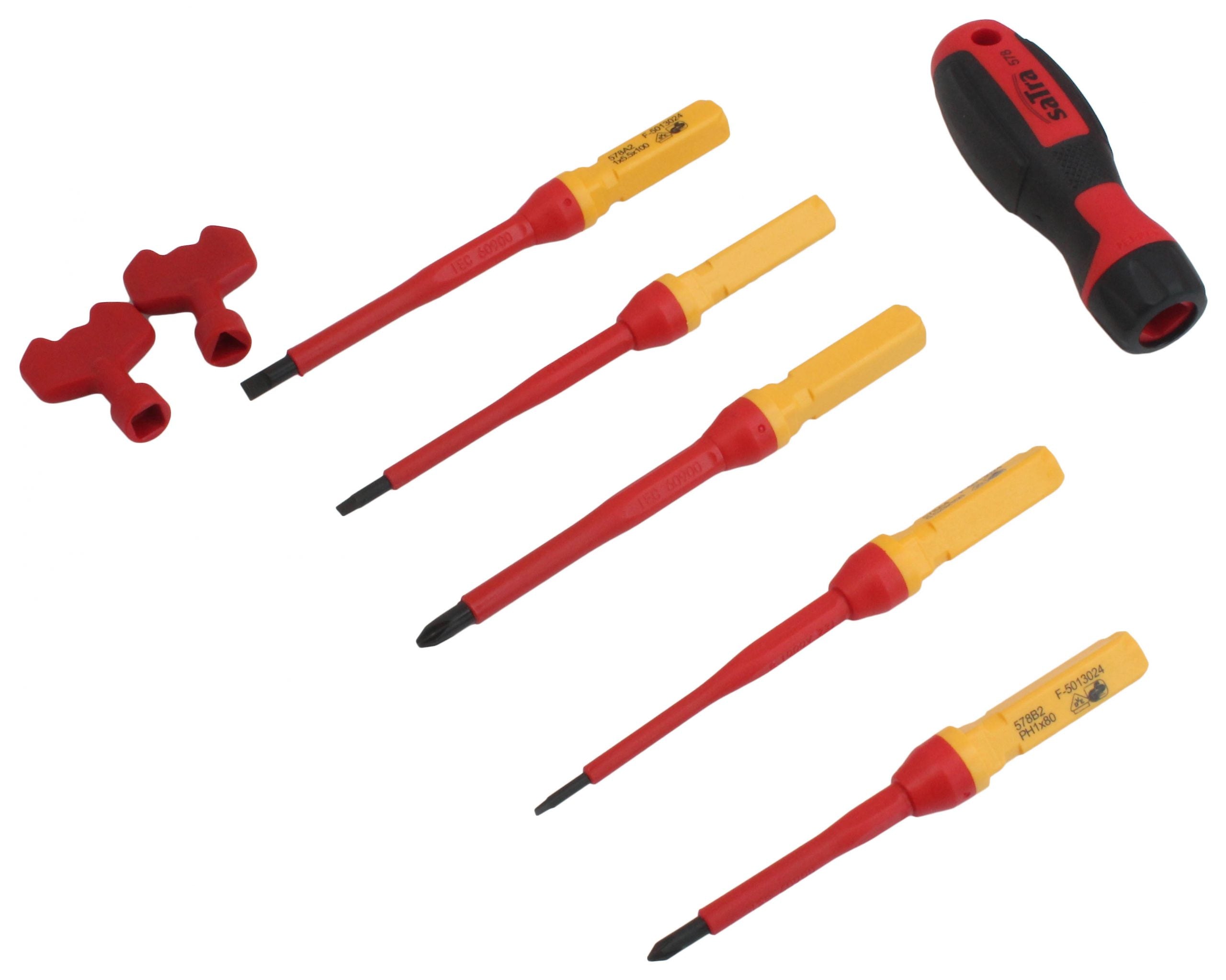 Set cacciaviti da 7 pezzi certificati VDE con voltmetro, punte a taglio e PH, con tester di tensione, magnetico, rilevatore di elettricità, cacciavite elettrico a induzione, Geko