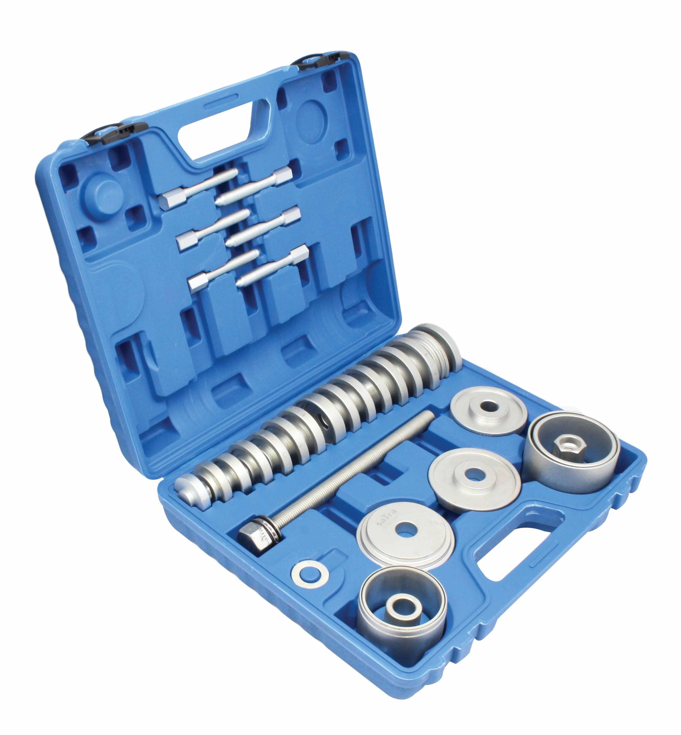 Set di attrezzi per cuscinetti ruota, strumento estrattore di mozzi ruota, cuscinetti sferici, utensili per unità cuscinetto mozzo, kit di smontaggio per VW per Audi, Opel, Fiat, BMW, Ford, 50–102 mm 34 pezzi