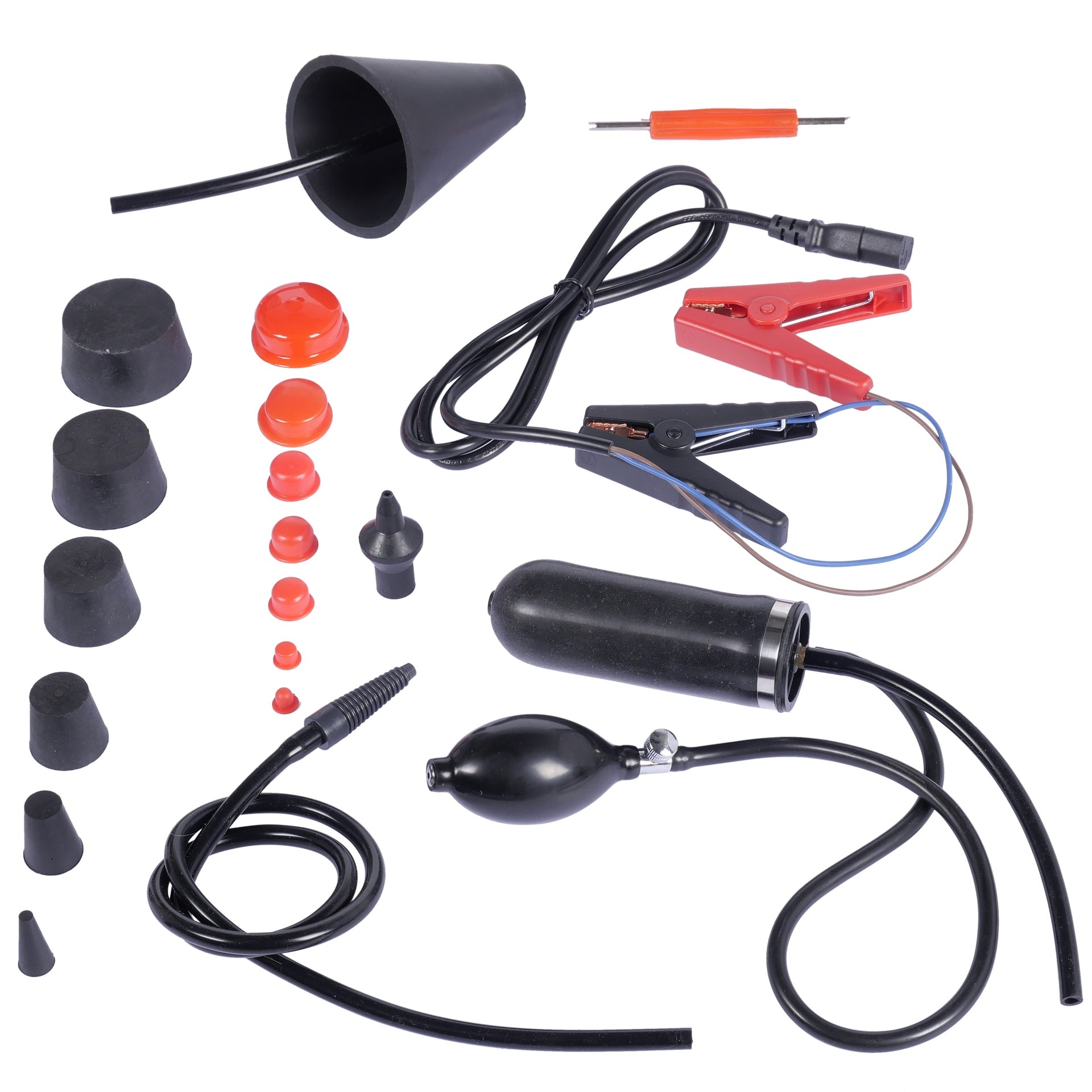 Macchina fumogena EVAP automotive pompa d'aria incorporata, generatore di fumo per individuazione perdite circuiti auto, tester di rilevamento perdite di fumo per tutte le auto dc 12v, moto, camion leggeri, barche, atv, motoslitte ect.