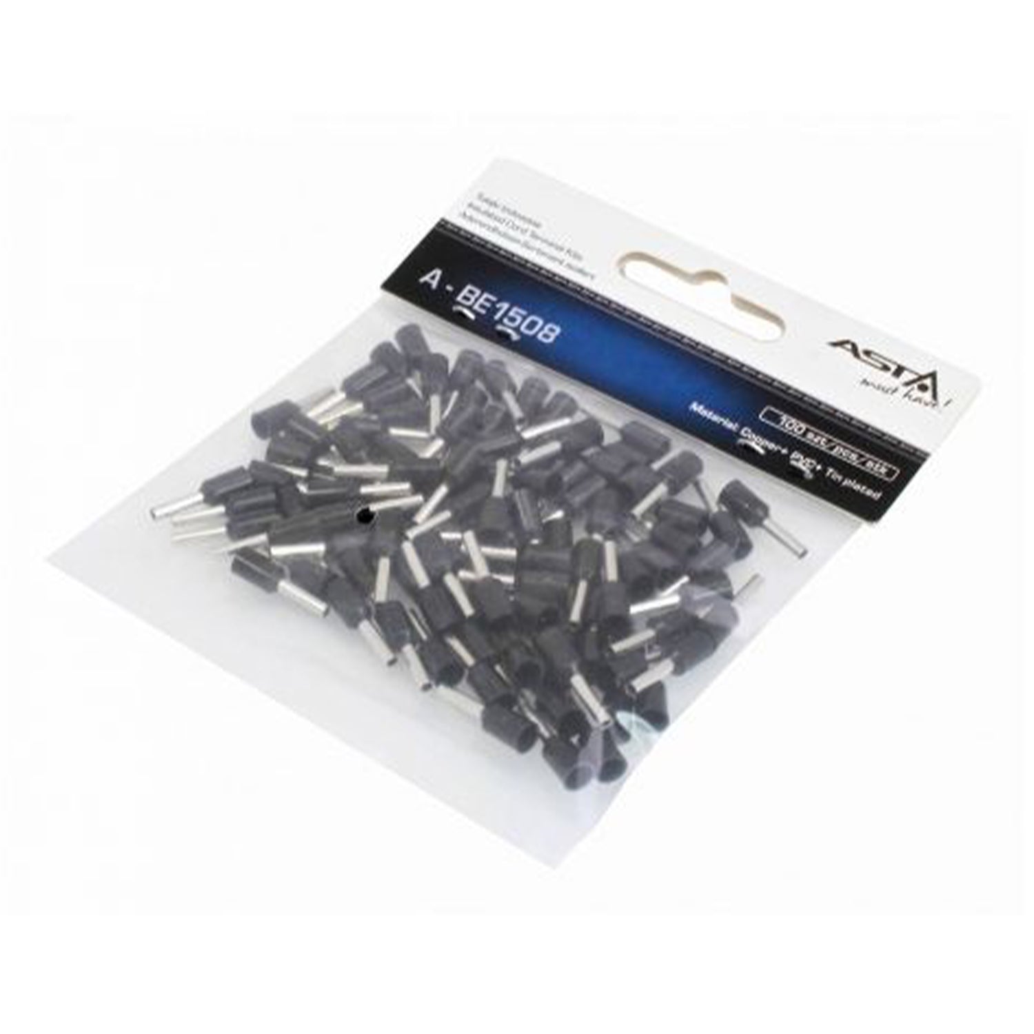 100 pezzi puntalini doppi, set di capicorda a doppia estremità, con scatola per capicorda, set di capicorda isolanti, set di capicorda per il collegamento dei cavi, assortimento capicorda isolati, in PVC nero