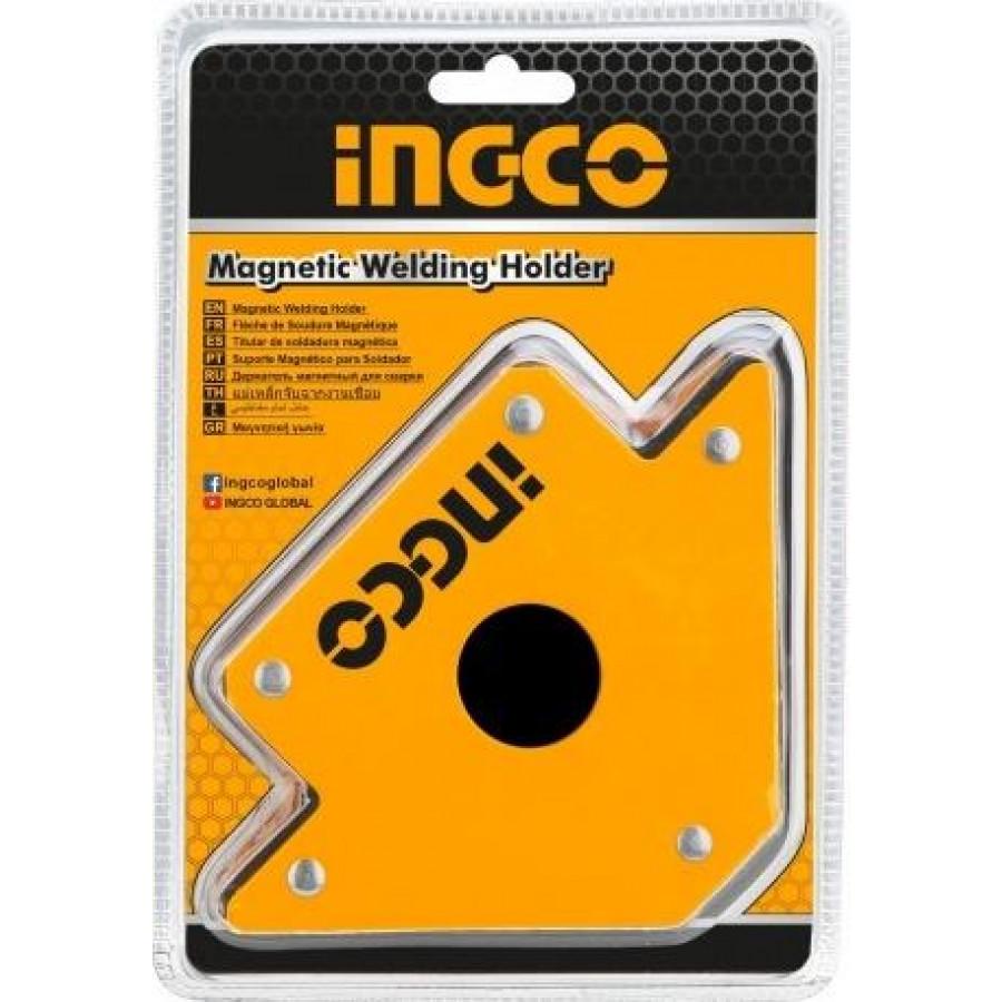 Squadra magnetica per saldatura, rosso, posizionatore supporto angolare calamita, 4" Ingco