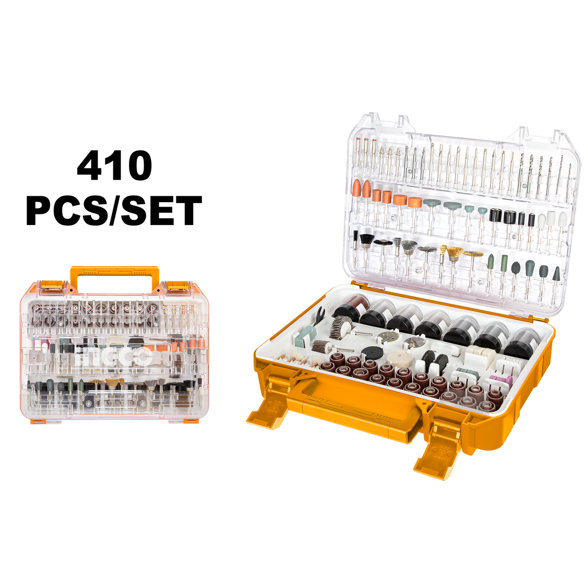Set di accessori per la levigatura, levigatrice multiuso, set di accessori per levigatrice, 410 pezzi Ingco