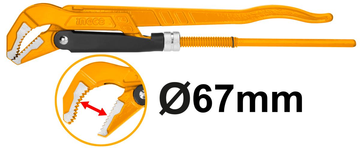 Pinza svedese giratubi 2" 45° Ingco