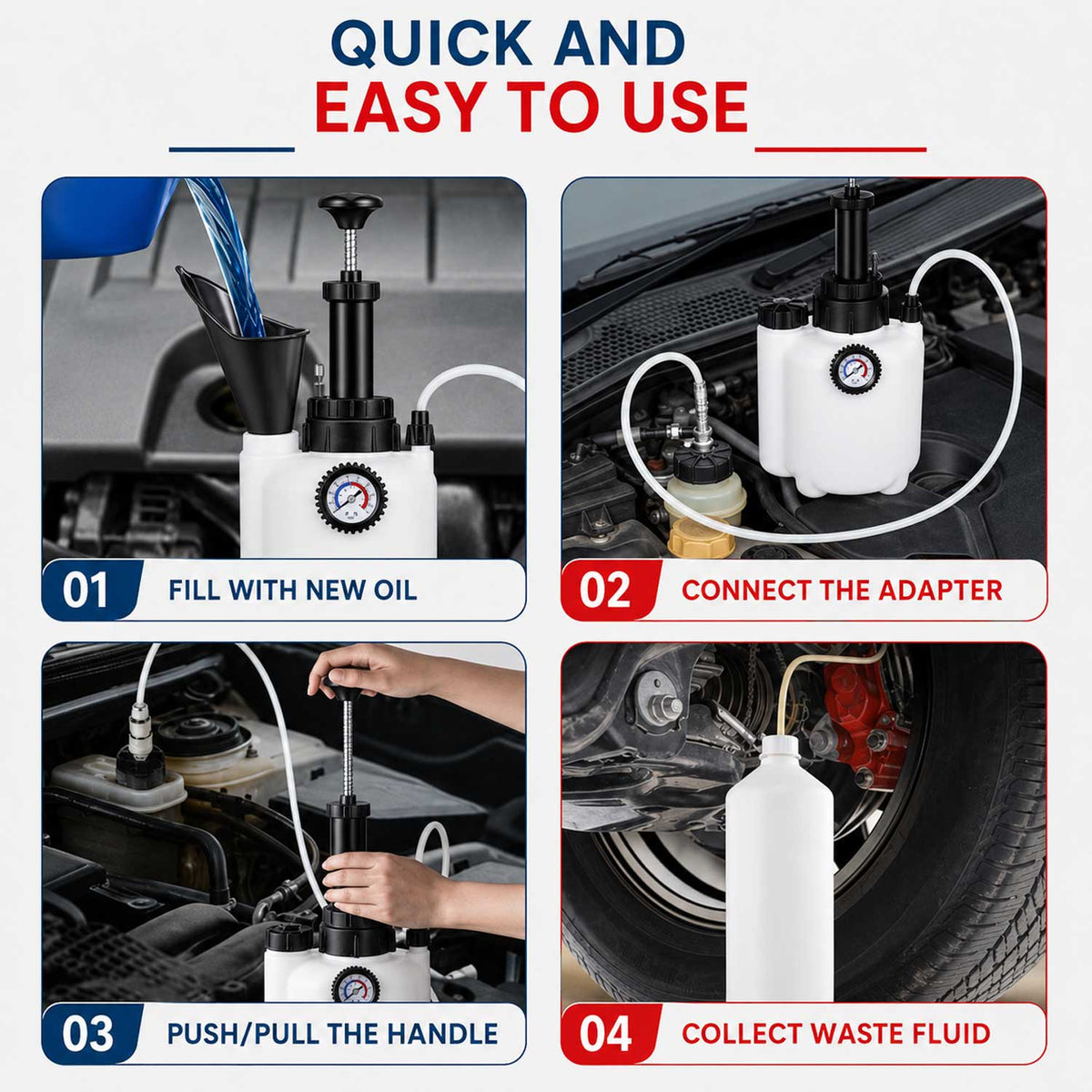 Spurgafreni e frizione, universale, per auto, qualità professionale, strumento per spurgo 3 litri Gebo Tools