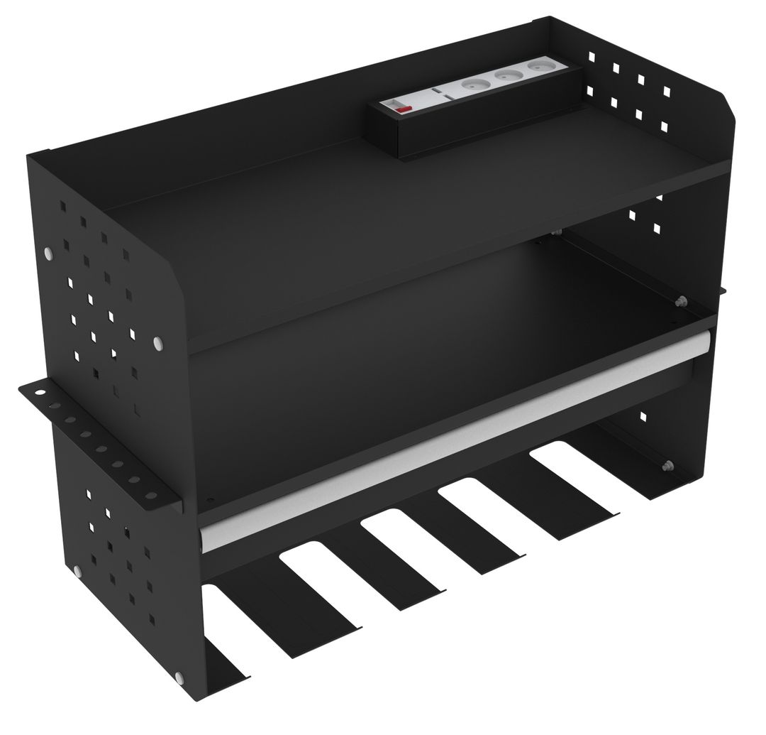 Armadio organizer-pensile da officina per attrezzi elettrici e pneumatici con cassetto,scaffale portaoggetti, cacciaviti, organizzazione portautensili, Hbm