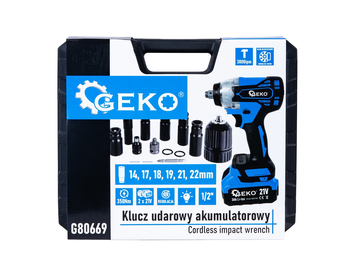 Avvitatore a impulsi a batteria 3-in-1 / impact driver/trapano a percussione – 350Nm 1/2" con motore brushless, 2× batterie 3.0ah, bussole, inserti – ideale per auto, DIY, accessori inclusi 21V pistola pneumatica portatile