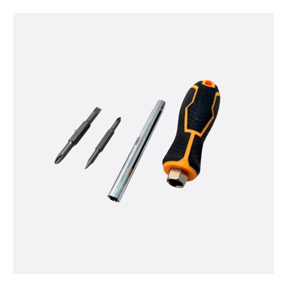 Cacciavite/giradadi 6 in 1 multipunta, multicolore (nero, arancione) per casa lavoro