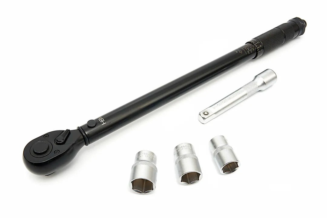 Set chiave dinamometrica 1/2", 5 pezzi, 28-210 Nm, bussole a impatto 1/2" 17 19 21mm, e prolunga HBM Machines Olanda