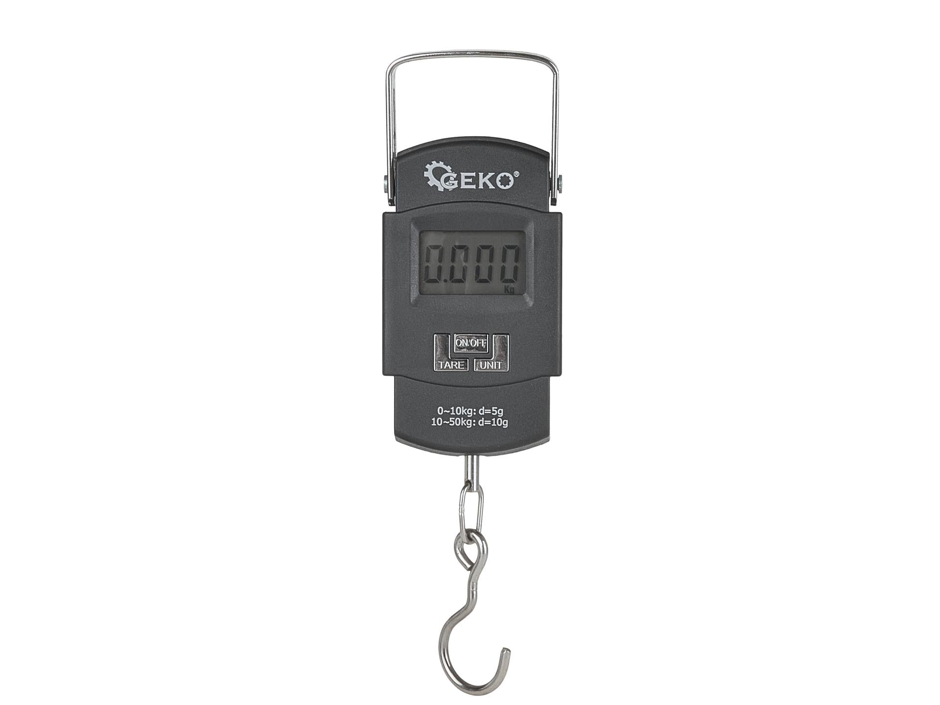 Bilancia elettronica con gancio per bagagli-valigie 110 lb 50 kg da appendere con display LCD retroilluminato, con maniglia , postale digitale, da pesca