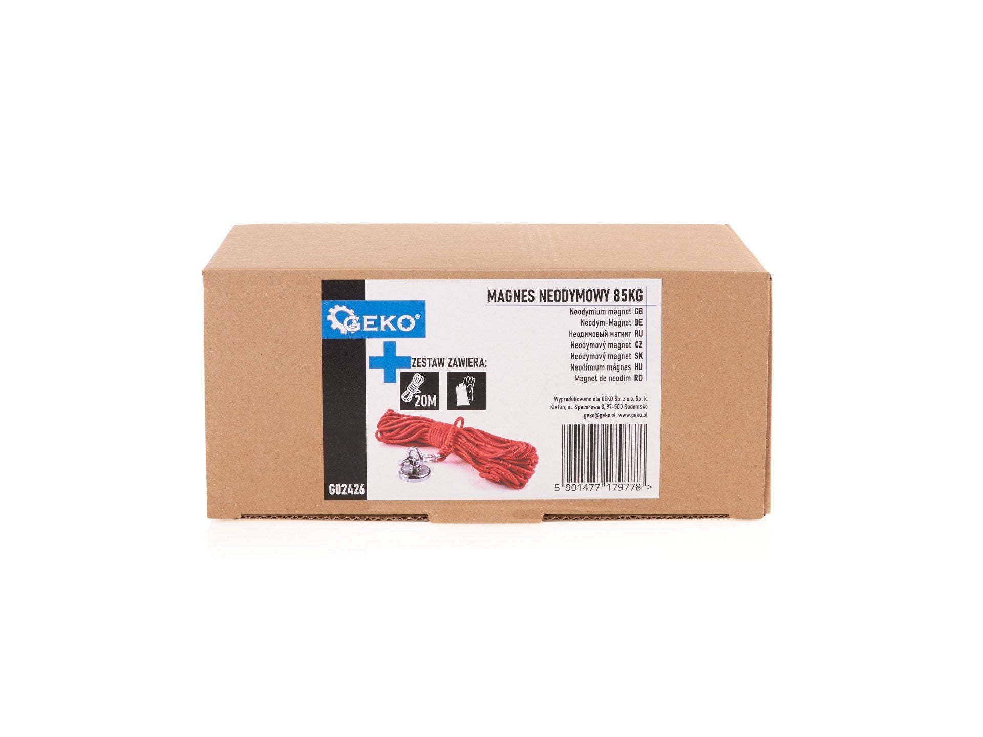 Calamita potente - set di magnete da pesca - forza di trazione 85kg - magneti al neodimio - calamite potenti con corda (20m) & guanti - magnet fishing