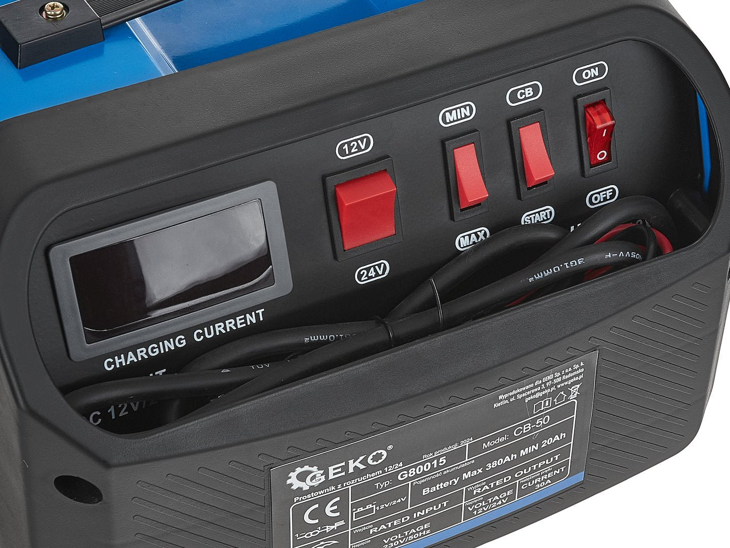 Caricabatterie auto CB50 12V/24V 30A , avviatore per batterie auto 20-380Ah