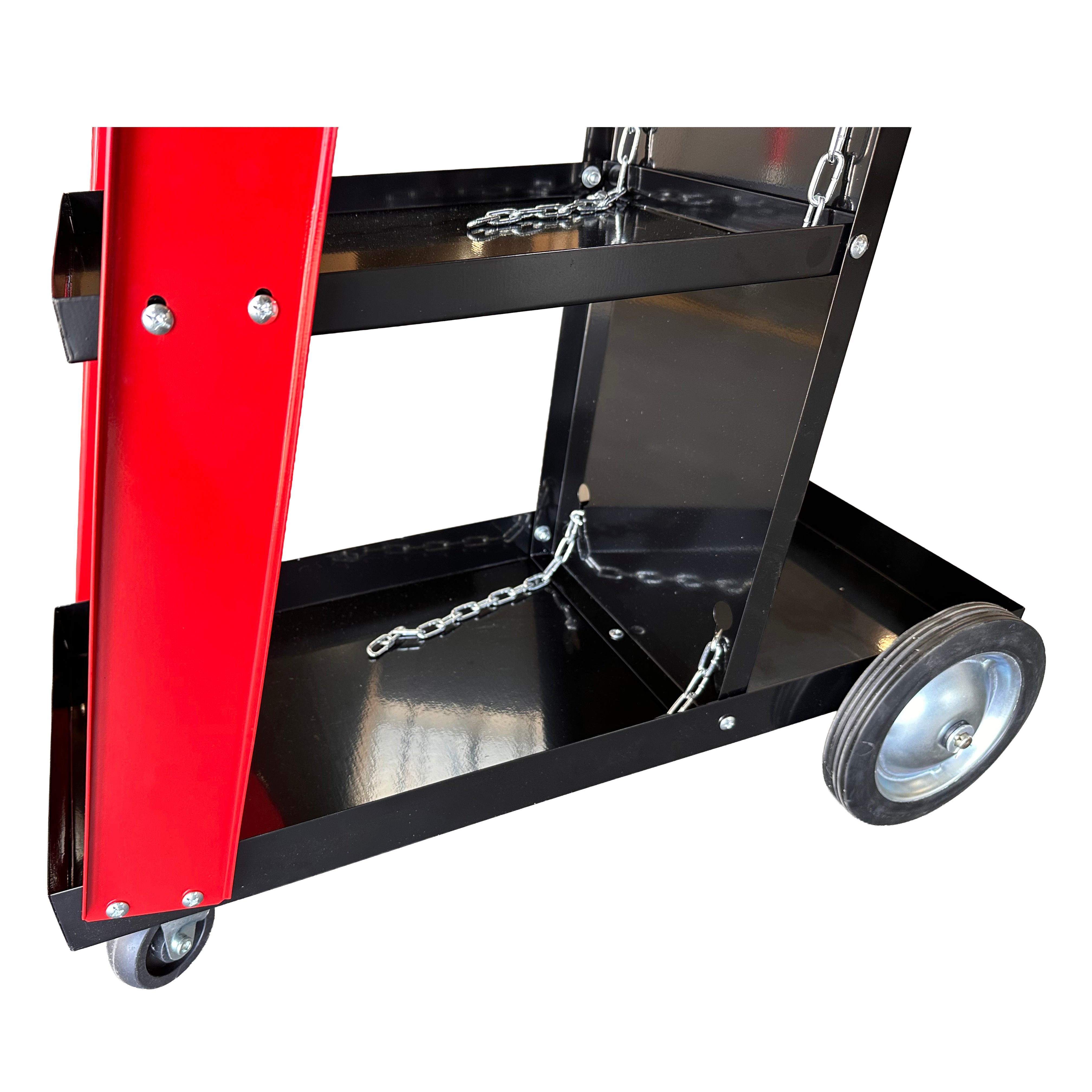 Carrello metallico per saldatura, a 3 ripiani, trasporto saldatrice con ruote, carico 45 kg, stazione mobile per attrezzatura per saldare, da officina,705 x 420 x 775 mm Gebo Tools