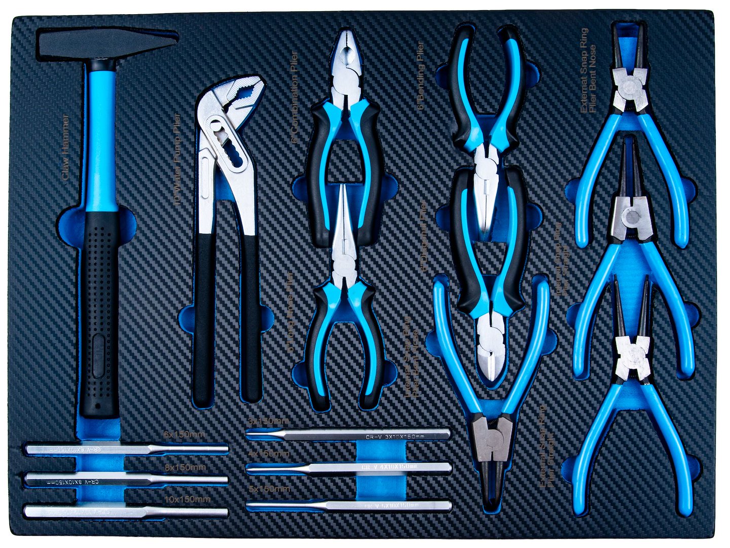 Carrello porta attrezzi / portautensili completo di 501 utensili 12 cassetti, 10 moduli inserti, inclusi, Geko