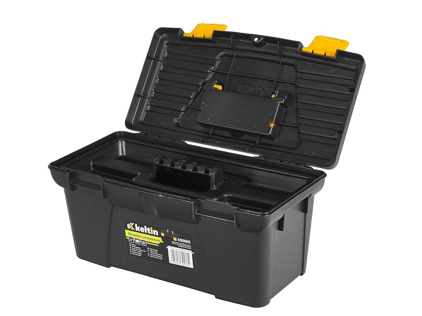 Cassetta porta utensili, nero/giallo, 12", 32 x 17 x 17 cm Keltin