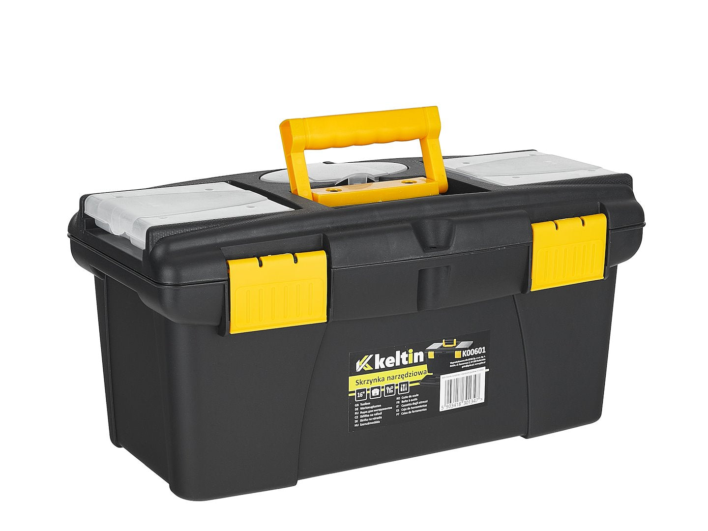 Cassetta porta utensili, nero/giallo, 16", 49 x 27.5 x 24 cm Keltin