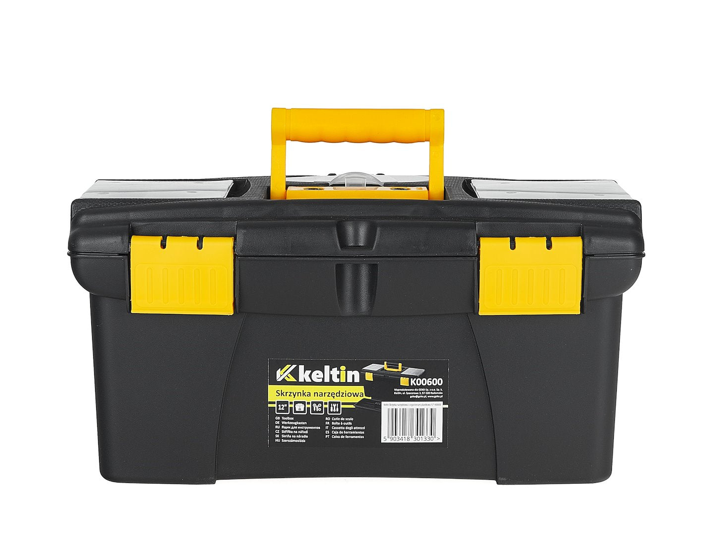Cassetta porta utensili, nero/giallo, 16", Keltin 32 x 17.5 x 16 cm
