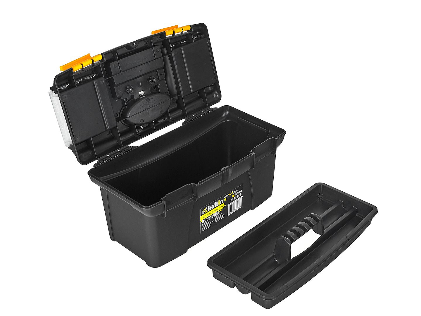 Cassetta porta utensili, nero/giallo, 16", Keltin 32 x 17.5 x 16 cm