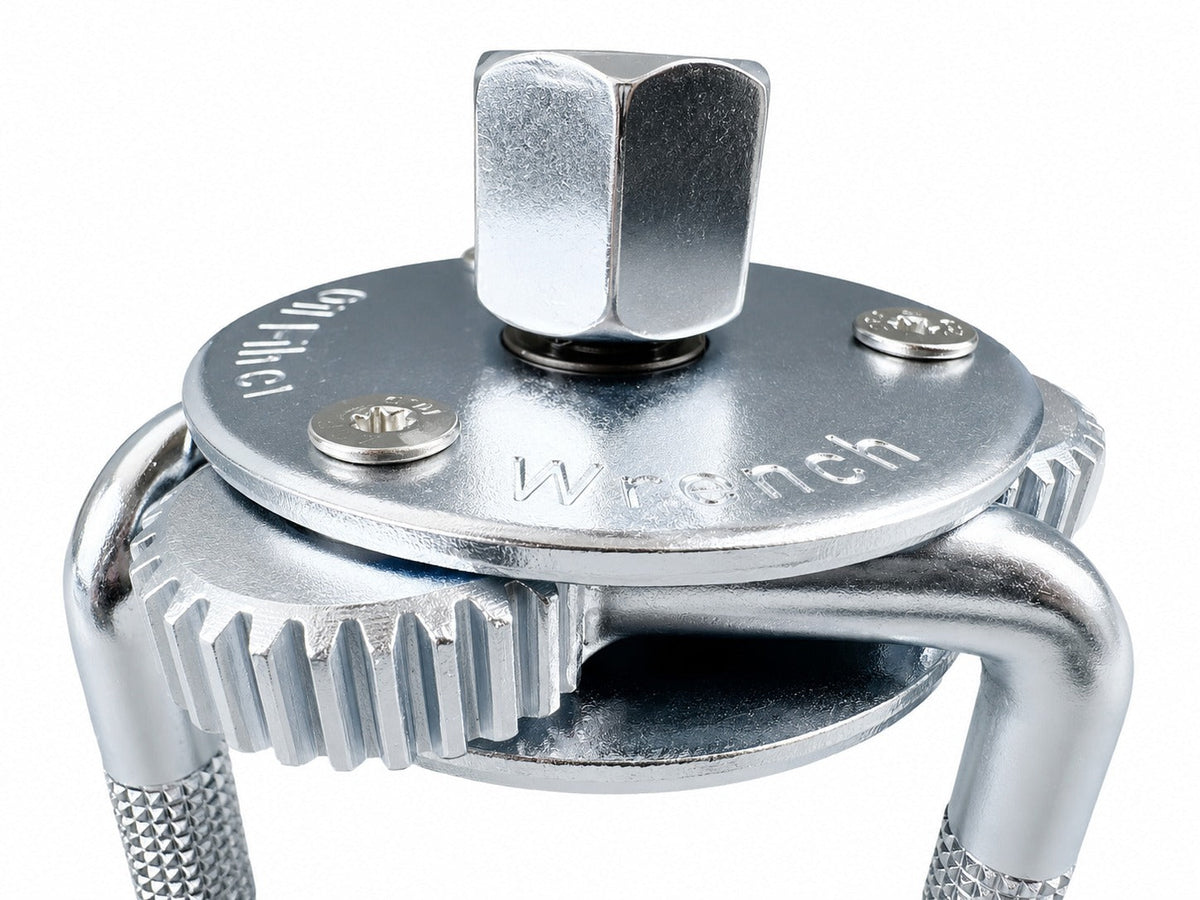 Chiave per la rimozione del filtro dell'olio, strumento a 3 griffe-ganasce-bracci, regolabile, 3/4'', adattatore universale interno-esterno da 1/2" a 3/9",diametro 63–102 mm modello 1 Gebo Tools