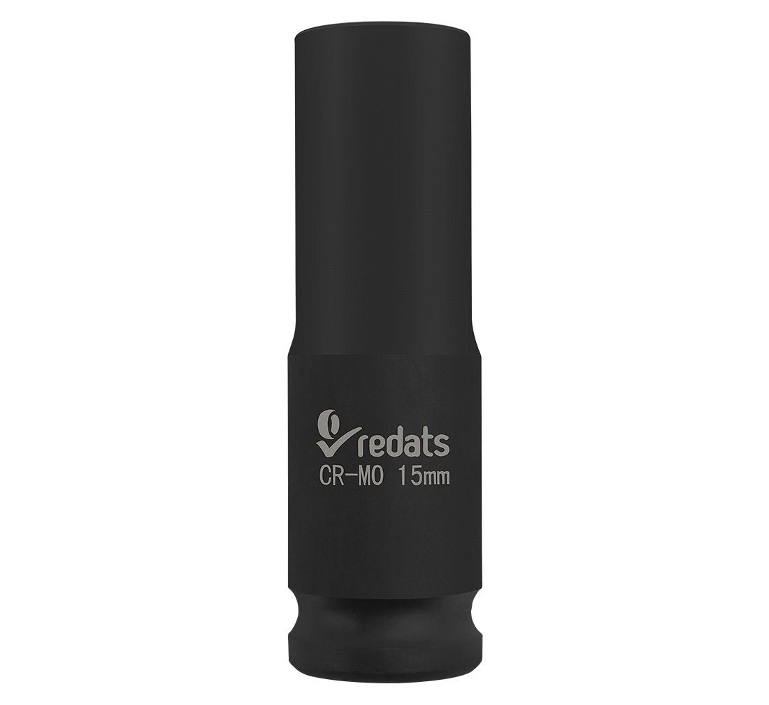 Chiave a bussola lunga ad impatto-a percussione 15 mm con attacco da 1/2" pollici, Cr-mo, lunghezza 78 mm