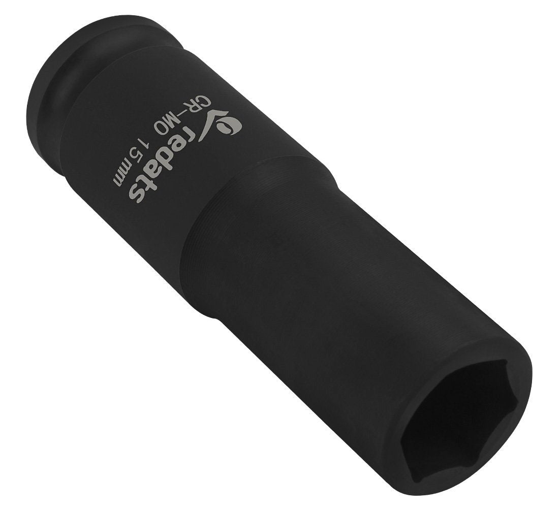 Chiave a bussola lunga ad impatto-a percussione 15 mm con attacco da 1/2" pollici, Cr-mo, lunghezza 78 mm