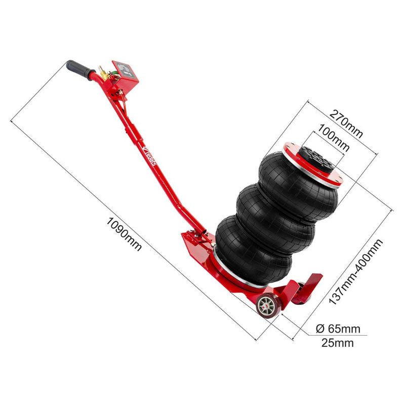 Cric ad aria compressa, 3,5 tonnellate/3500 kg, cric airbag, sollevamento 15–38 cm, cric pneumatico da sollevamento pneumatico con maniglia per auto, garage, Redats Polonia