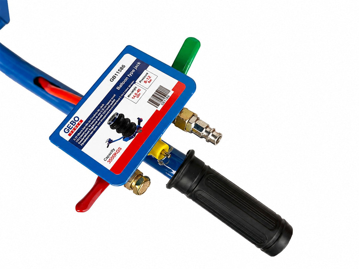 Cric ad aria compressa, 3, 5 tonnellate, airbag, pneumatico ,sollevamento con maniglia corta per auto, garage, 14, 5-40 cm, Gebo Tools