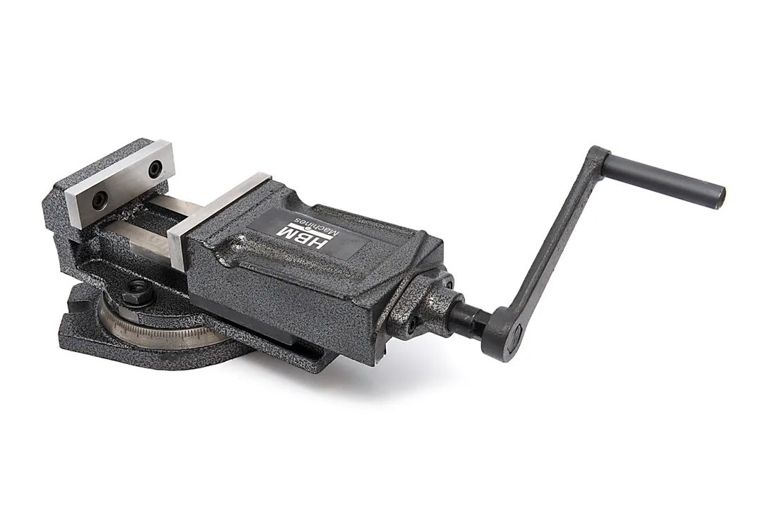 Morsa di precisione da banco con base girevole, morsa da banco rotante-girevole, per trapani e fresatrici, per lavori metallurgici e professionali, 80 mm, Hbm Olanda