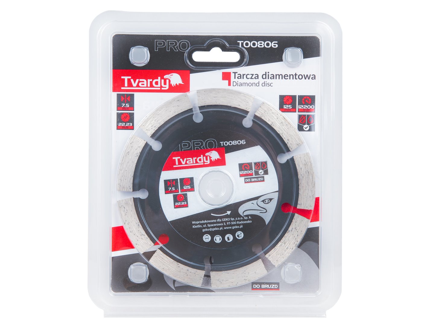 Disco diamantato segmentato, lama per tagliapiastrelle smerigliatrice flex, 125 x 7.5 x 22.23mm Tvardy