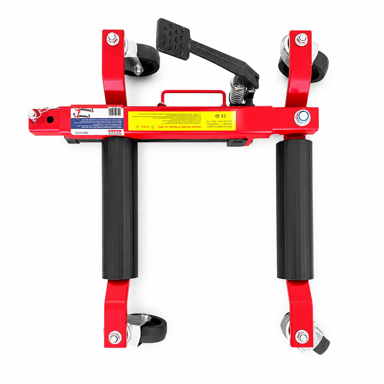 Dispositivo idraulico per spostamento veicoli incidentati , kit carrelli sposta auto moto danneggiate, set sollevatori-posizionatori parcheggio veicolo, garage, officina, con portata fino a 680 kg, Gebo Tools
