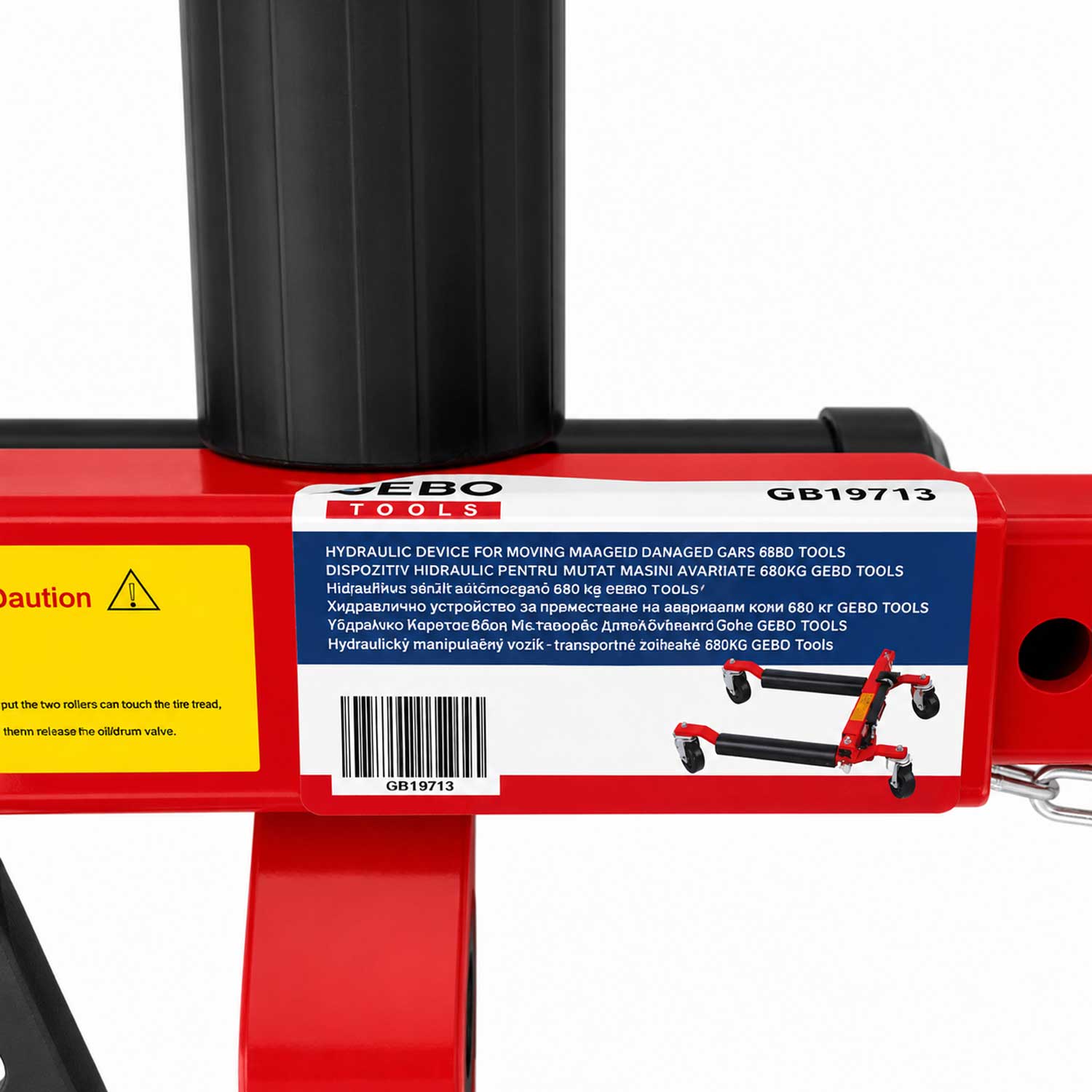 Dispositivo idraulico per spostamento veicoli incidentati , kit carrelli sposta auto moto danneggiate, set sollevatori-posizionatori parcheggio veicolo, garage, officina, con portata fino a 680 kg, Gebo Tools
