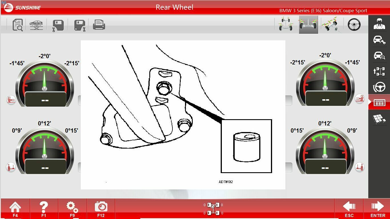 Dispositivo-strumento assetto bilanciamento allineamento posizionamento preciso ruote auto sistema 3D