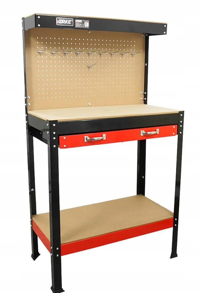 Banco da lavoro con pannello forato e cassetto 80 x 40 x 140cm Verke