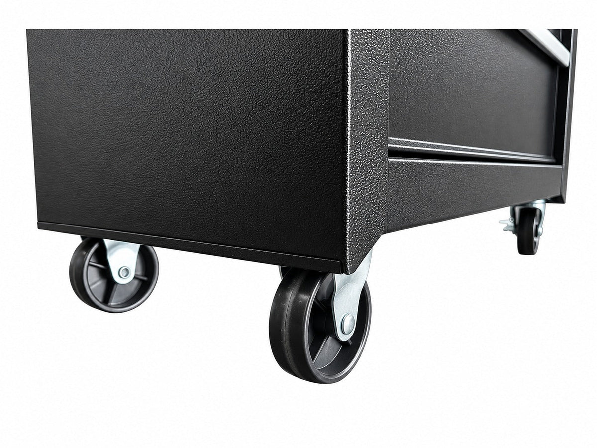 Armadio metallico senza attrezzi con 5 cassetti , carrello portautensili, cassetta portattrezzi mobile,nero, Gebo Tools
