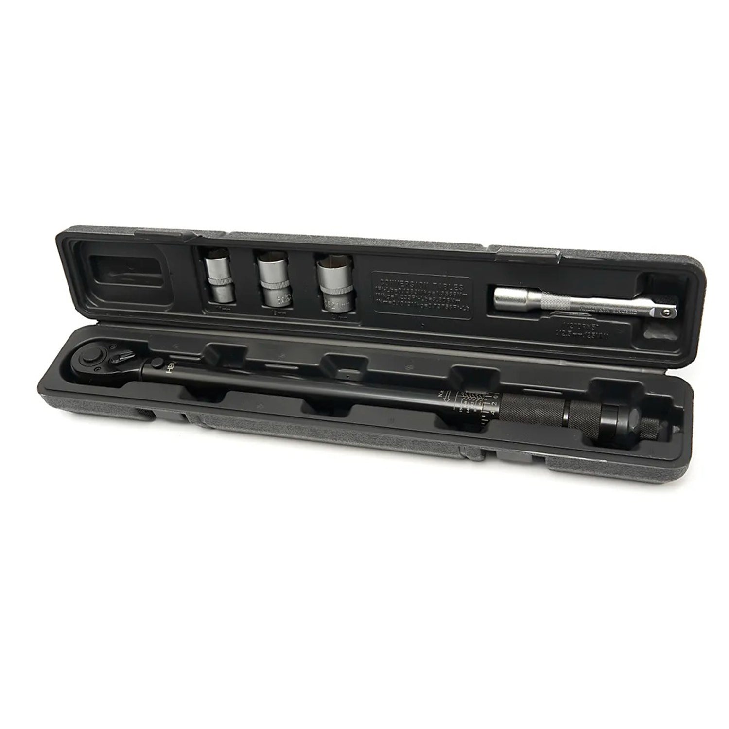 Set chiave dinamometrica 1/2", 5 pezzi, 28-210 Nm, bussole a impatto 1/2" 17 19 21mm, e prolunga HBM Machines Olanda